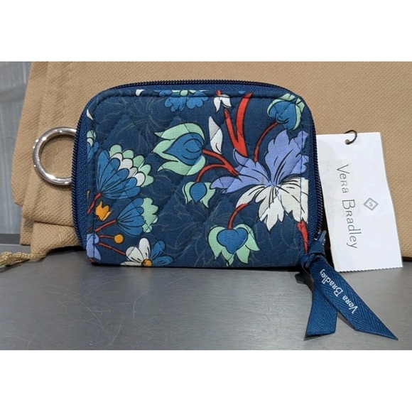 Vera Bradley RFID Petite Zip Around Wallet In Floral Bursts NWT - Picture 2 of 5